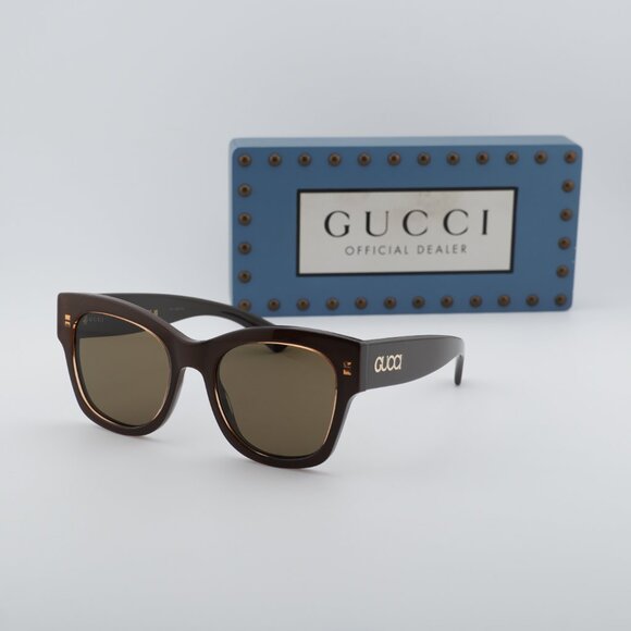 Gucci GG1789S 004 Square Sunglasses - Peach/Brown main image 4